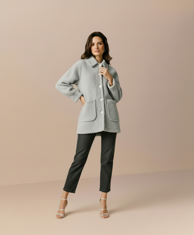 Women's Coats Autumn Daily Basic Solid Color Long Sleeve Shirt Collar Single Breasted Casual Plush Coats