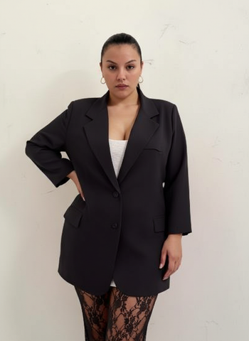 Plus Size Women's Autumn Blazers Elegant Business Plain Long Sleeve Lapel Fitting Slim Blazers