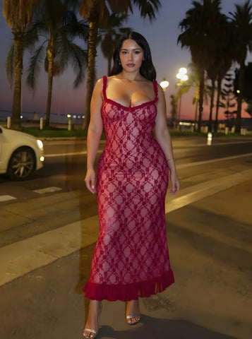 Autumn Dresses Women's 2025 Sexy Plain Jacquard Sleeveless V-Neck Flounce Midi Dating Bodycon Dresses