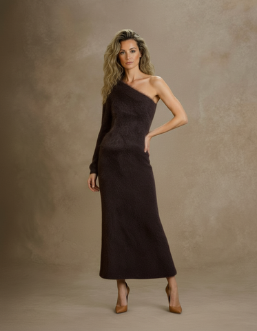 Women's Autumn Dresses 2025 Classic Chic Plain Sleeveless One Shoulder Fitting Slim Casual Dresses