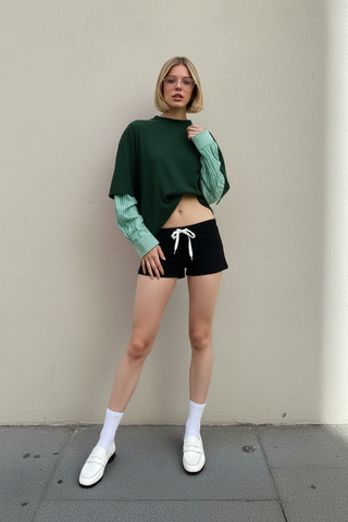 Women's T-Shirts 2025 Autumn Fashion Solid Color Drop-Shoulder Sleeve Crew Neck Daily Basic T-Shirts