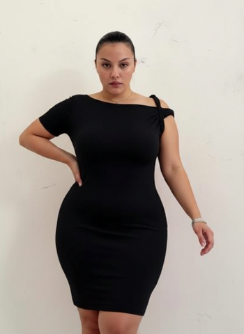 Plus Size Autumn Dresses 2025 Women's Daily Basic Plain Short Sleeve  One Shoulder Casual Dresses