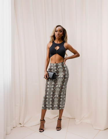 Autumn Skirts Women's 2025 Fashion Geometric Printing Natural Waist Draped Midi Daily Basic Skirts