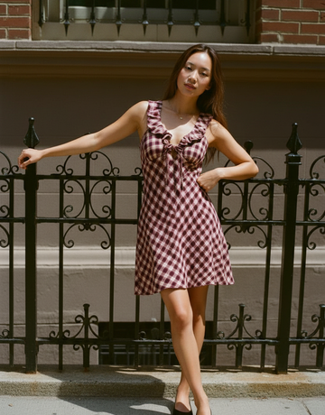 Women's Autumn Dresses 2025 Classic Chic Full Print Sleeveless V-Neck Lace-Up Fitting Slim Casual Dresses