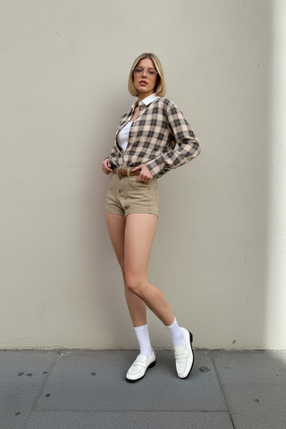 Women's Shorts Autumn Fashion Solid Color High Waist Sashes Pockets Button Asymmetrical Daily Shorts