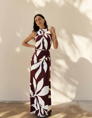 Women's Dresses Summer Daily Basic Full Print Sleeveless Crew Neck Tie Waist Vacation Maxi Dresses