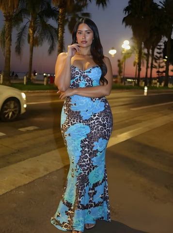 Autumn Dresses Women's 2025 Sexy Leopard Print Patchwork Spaghetti Strap V-Neck Midi Dating Wrap Dresses