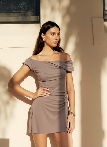 Women's Dresses Summer Daily Basic Solid Color Short Sleeve Off Shoulder Skinny Fit Mini Casual Dresses