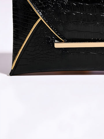 Elegant 2025 Womens Crocodile Print Evening Clutch Bag Luxury Fashion Designer Leather Party Purse