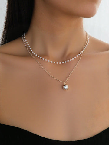Elegant 2025 Womens Layered Pearl Choker Necklace Dainty Everyday Luxury Jewelry Gift