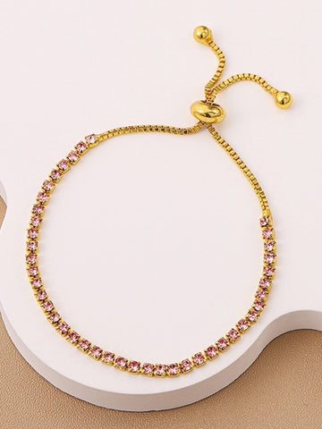 2025 Elegant Women's Delicate Gold Tone Chain Bracelet Shiny Minimalist Dainty Jewelry Gift for Her Everyday Wear