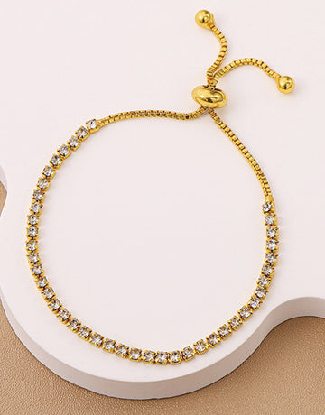 2025 Elegant Women's Delicate Gold Tone Chain Bracelet Shiny Minimalist Dainty Jewelry Gift for Her Everyday Wear
