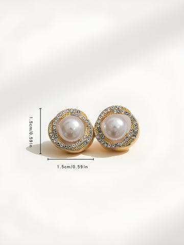 2025 Dainty Shimmering Pearl Stud Earrings for Women Elegant Minimalist Everyday Jewelry Gift