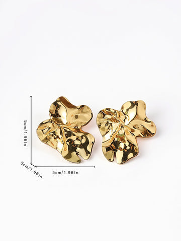 Elegant Floral Earrings For Women 2025 Gold Plated Spring Flower Studs Delicate Minimalist Daily Dainty Jewelry Gift