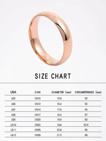 Elegant 2025 Rose Gold Band Ring for Women Dainty Shiny Comfort Fit Wedding Ring Luxury Minimalist Fine Jewelry Gift for Her