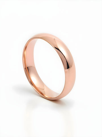 Elegant 2025 Rose Gold Band Ring for Women Dainty Shiny Comfort Fit Wedding Ring Luxury Minimalist Fine Jewelry Gift for Her