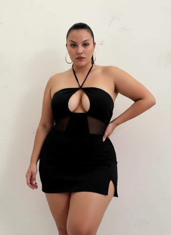 Plus Size Autumn Dresses 2025 Women's Daily Basic Plain Sleeveless Hlater Neck Cut-Out Bodycon Casual Dresses