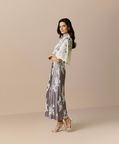 Autumn Winter Women's 2025 Dresses Elegant Appliques Long Sleeve Crew Neck Lace Evening Dresses