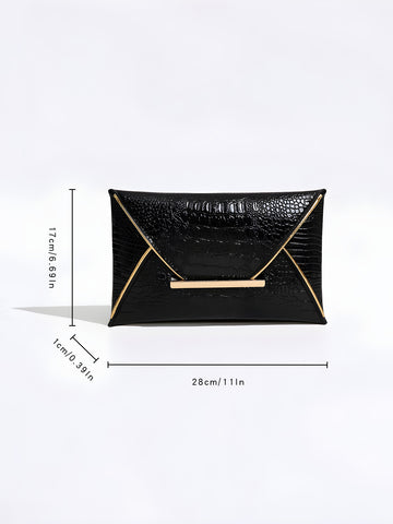 Elegant 2025 Womens Crocodile Print Evening Clutch Bag Luxury Fashion Designer Leather Party Purse