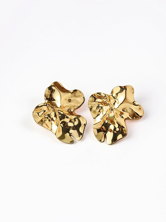 Elegant Floral Earrings For Women 2025 Gold Plated Spring Flower Studs Delicate Minimalist Daily Dainty Jewelry Gift