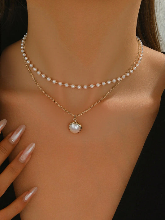 Elegant 2025 Womens Layered Pearl Choker Necklace Dainty Everyday Luxury Jewelry Gift