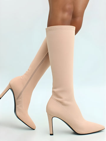 Stylish 2025 Womens Knee High Boots Fashionable High Heel Boots for Daily Wear Comfortable and Elegant Design