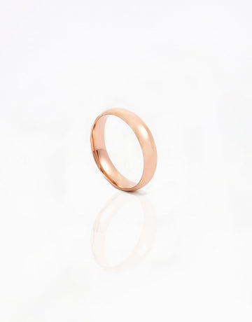 Elegant 2025 Rose Gold Band Ring for Women Dainty Shiny Comfort Fit Wedding Ring Luxury Minimalist Fine Jewelry Gift for Her