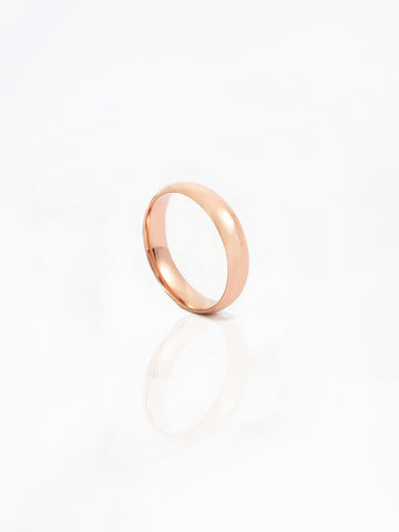 Elegant 2025 Rose Gold Band Ring for Women Dainty Shiny Comfort Fit Wedding Ring Luxury Minimalist Fine Jewelry Gift for Her