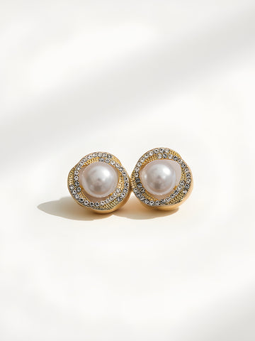2025 Dainty Shimmering Pearl Stud Earrings for Women Elegant Minimalist Everyday Jewelry Gift