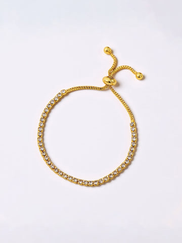 2025 Elegant Women's Delicate Gold Tone Chain Bracelet Shiny Minimalist Dainty Jewelry Gift for Her Everyday Wear