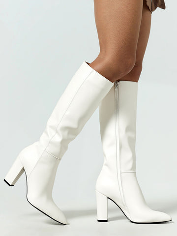 2025 Fall Winter Women White Knee High Boots Fashion Stylish Comfortable Casual Wear Outdoor NonSlip Warm Cold Weather Boots