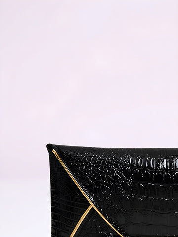 Elegant 2025 Womens Crocodile Print Evening Clutch Bag Luxury Fashion Designer Leather Party Purse