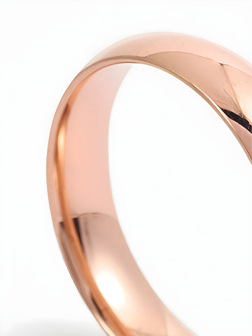 Elegant 2025 Rose Gold Band Ring for Women Dainty Shiny Comfort Fit Wedding Ring Luxury Minimalist Fine Jewelry Gift for Her