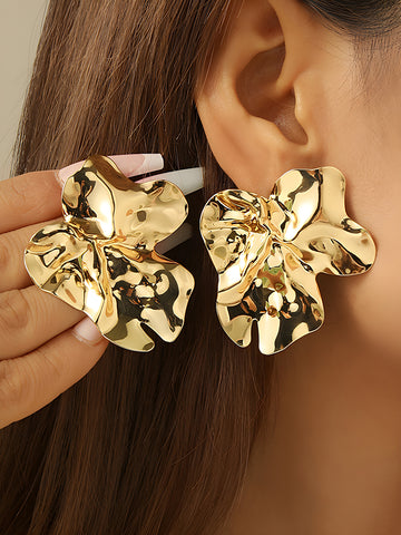 Elegant Floral Earrings For Women 2025 Gold Plated Spring Flower Studs Delicate Minimalist Daily Dainty Jewelry Gift