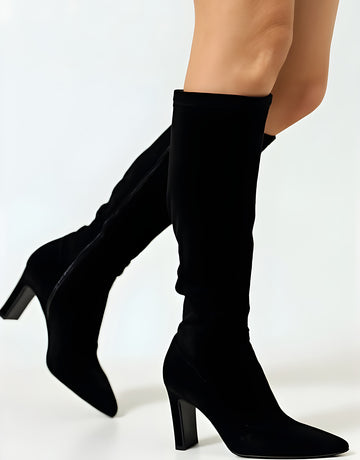 Stylish 2025 Womens Knee High Boots Fashionable High Heel Boots for Daily Wear Comfortable and Elegant Design