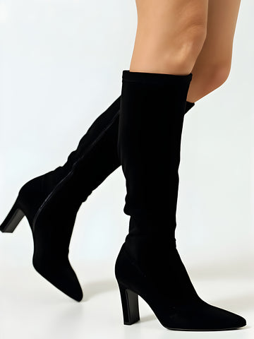 Stylish 2025 Womens Knee High Boots Fashionable High Heel Boots for Daily Wear Comfortable and Elegant Design