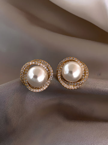2025 Dainty Shimmering Pearl Stud Earrings for Women Elegant Minimalist Everyday Jewelry Gift