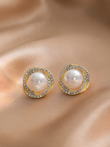 2025 Dainty Shimmering Pearl Stud Earrings for Women Elegant Minimalist Everyday Jewelry Gift