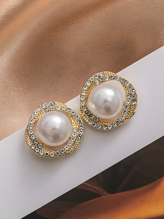 2025 Dainty Shimmering Pearl Stud Earrings for Women Elegant Minimalist Everyday Jewelry Gift