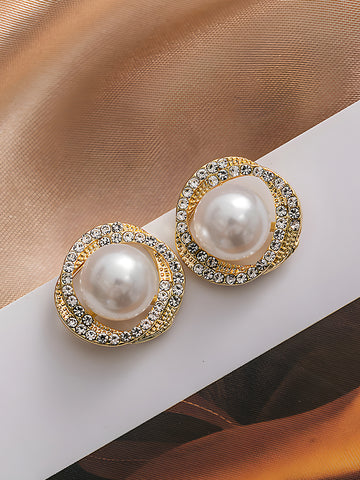 2025 Dainty Shimmering Pearl Stud Earrings for Women Elegant Minimalist Everyday Jewelry Gift