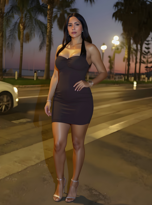 Women's Autumn Dresses 2025 Classic Chic Plain Sleeveless Square Neck Fitting Slim Casual Vacation Dresses