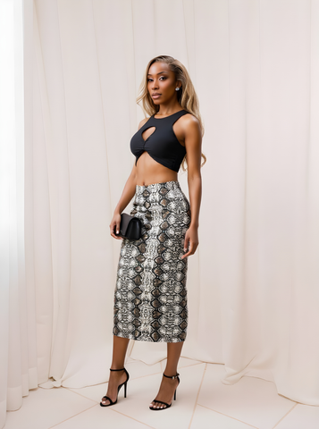 Autumn Skirts Women's 2025 Fashion Geometric Printing Natural Waist Draped Midi Daily Basic Skirts