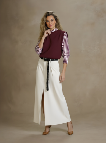 Women's Autumn Sweater Decent Stripes Patchwork Long Sleeve Baseball Collar False Two Pieces Daily Sweater