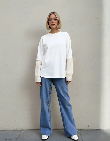 2025 Autumn Women's T-Shirts Fashion Solid Color Drop-Shoulder Sleeve Crew Neck Daily Basic T-Shirts