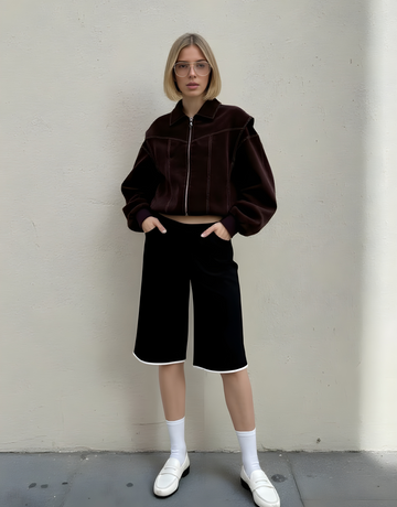 Women's Jackets Autumn Winter Fashion Plain Long Sleeve Shirt Collar Separated Zipper Casual Jackets