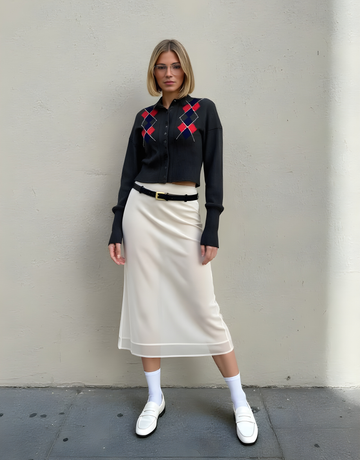 Women's Cardigan Autumn Chic Checked & Geometric Print Long Sleeve Crew Neck Button Front Daily Basic Cardigan