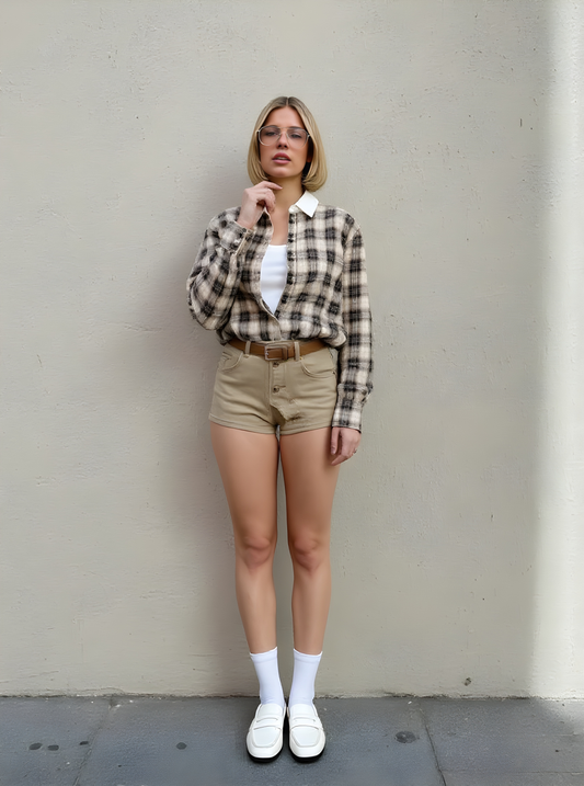 Women's Shorts Autumn Fashion Solid Color High Waist Sashes Pockets Button Asymmetrical Daily Shorts