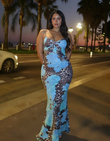 Autumn Dresses Women's 2025 Sexy Leopard Print Patchwork Spaghetti Strap V-Neck Midi Dating Wrap Dresses