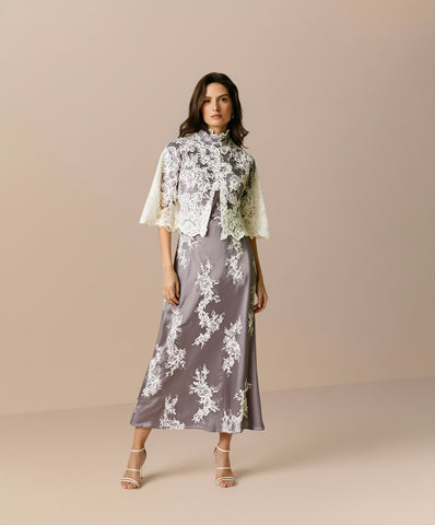 Autumn Winter Women's 2025 Dresses Elegant Appliques Long Sleeve Crew Neck Lace Evening Dresses