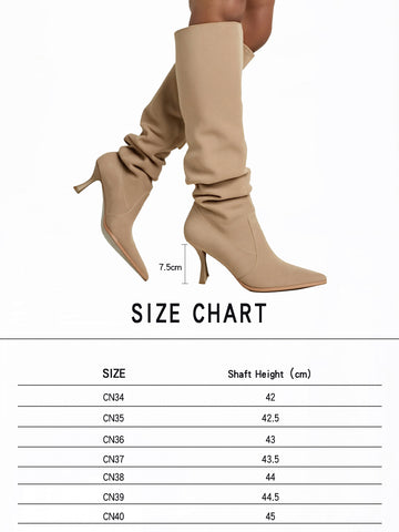 Women Slouchy Knee High Boots Fall Winter 2025 Elegant Chunky Heel Comfortable Non Slip Cozy Warm Casual Boots for Daily Wear